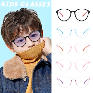 Kids Eyeglasses Anti Radiation Fashion Round Frames Anti Blue Light Lens Replaceable Lightweight Glasses Unisex