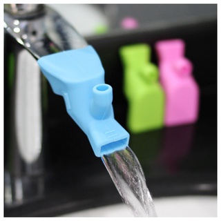 ❉Xs❀Multifuncional portátil grifo guía canalón Color sólido grifo de silicona extensor para lavar las manos cepillado