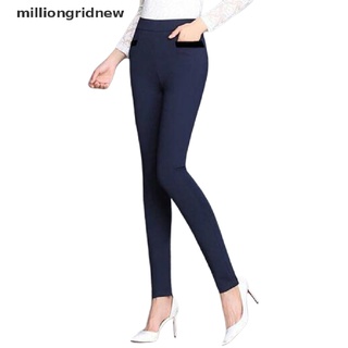 [milliongridnew] pantalones casuales para mujer, talla grande, pantalones largos, pantalones elásticos, moda