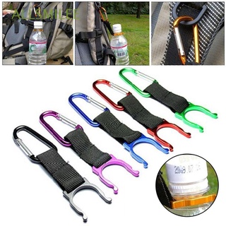 ALLSMILEE High Quality Carabiner Portable Kettle Holder Carrying Clip Hook Water Bottle Buckle D-Ring Hooks Multifunctional Outdoors Camping Hiking Keychain Buckles/Multicolor