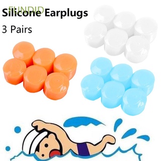 fundid 3 pares de orejeras ambientales de silicona suave para dormir buceo natación tapones anti-ruido impermeable/multicolor