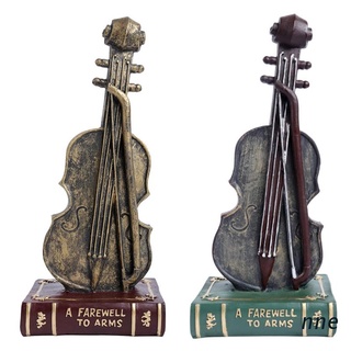 nne. creativo violín modelo figura resina artesanía escritorio retro adornos decoración del hogar