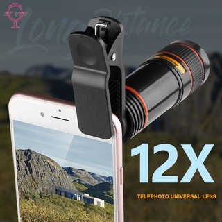 By 12X telescopio Zoom óptico lente de cámara de alta transparente teléfono telescopio para iPhone 6 7 Samsung Sony (1)