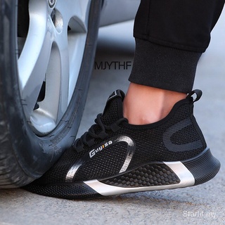 2021 nuevo ligero zapatos de seguridad de los hombres transpirable zapatos de trabajo de acero del dedo del pie zapatos protectores de trabajo zapatillas de deporte de los hombres a prueba de pinchazos calzado fWJ7 (2)