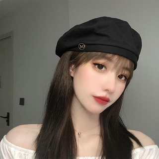Boina mujer fina sombrero octogonal negro Japonés-Inglés (2)