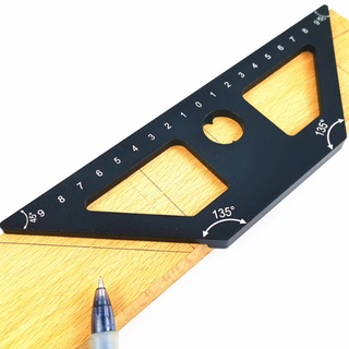 Aleación de aluminio 45 grados regla de inscripción con Base Woodwokring regla ángulo de marcado T regla herramienta de medición