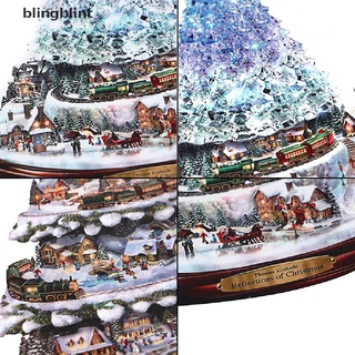 [bling] árbol de navidad giratorio escultura tren decoraciones pasta ventana pasta pegatinas (3)