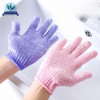 va|1pc guantes de ducha cepillo de limpieza cepillo exfoliante de poliéster exfoliante lavado spa guantes de espuma fabricante guante (1)