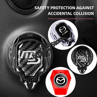 Para Mazda MS 3 CX-5 CX-30 6 Iron Man cráneo coche dispositivo de encendido de Metal cubierta pegatina Auto un clic inicio emblema insignia decoración (1)