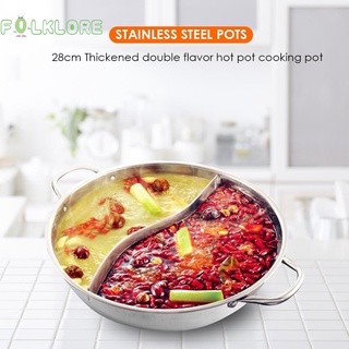 olla de cocina de acero inoxidable de una sola capa de doble oreja mandarina fondue olla caliente