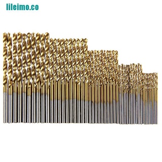 LEIMO 100/50pcs Titanium Coated HSS High Speed Steel Drill Bit Set Tool (7)