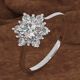 Mujer Compromiso Oro 18K Plata De Ley 925 Piedra Preciosa Natural Diamante Completo AAA CZ Copos De Nieve Flor Antiguo Anillo (1)