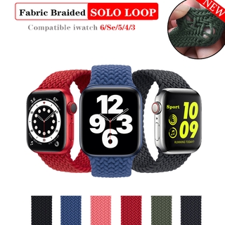 Correa De Bucle Solo Trenzada Para Apple Watch iWatch Series 1 2 3 4 5 6 SE 38mm 40mm 42mm 44mm 7 41mm 45mm Nylon Cinturón Elástico