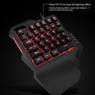 Mis teclado de una mano RGB retroiluminado portátil Mini teclado ergonómico controlador de juego para PC PS4 X-box Gamer (9)