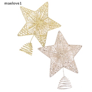 [maelove1] Top De Árbol De Navidad Con Purpurina De Oro , Diseño De Estrella De Hierro , Decoraciones Navideñas Para El Hogar (6)