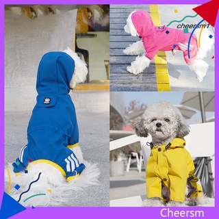 cheersm Dog Raincoat Rainproof Four-legged PVC Reflective Pet Sport Hoodies for Puppy