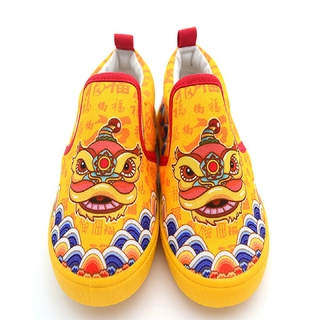 Cc&mama niños Kindergarten zapatos de interior zapatos de escuela estilo león danza impreso zapatos de lona suelas suaves peso ligero