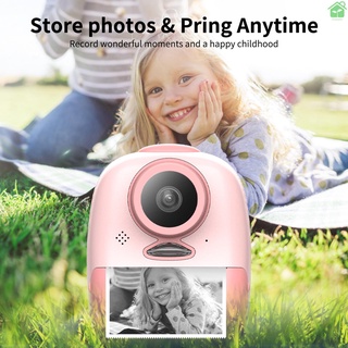 [gree] impresora fotográfica de cámara instantánea D10 1080P HD Mini cámara Digital para niños con LED relleno de luz de impresión de papel de dibujos animados pegatina (4)