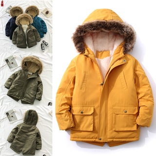niños niños abrigo de lana forrado engrosado algodón abrigo invierno moda con capucha niño chaquetas de algodón
