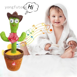 Yongfutong canto y baile Cactus peluche eléctrico 120/3 canciones bailando y torciendo Cactus luminoso grabación aprender a hablar torcer felpa para decoración de fiesta en casa para niños jugando