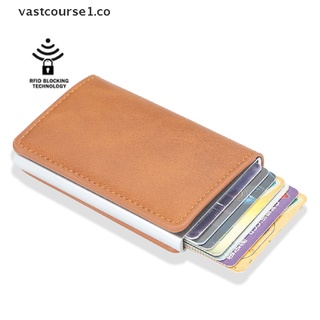 vast mini cartera proteger seguro titular de la tarjeta de crédito diseñador calidad aluminio cuero pu clip waller monedero.
