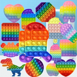 Rainbow Push Bubble Pops Fidget Juguete Sensorial Para Autisim Necesidades Especiales Anti-EstréS Juego Alivio Del EstréS Squish Pops It Fidget Juguetes (4)