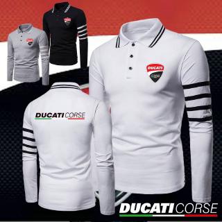 Sudaderas de manga larga para hombre/nueva moda/Ducati Corse/Moto Gp Racing/camisas de Polo de manga larga de algodón
