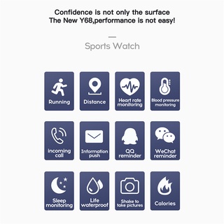 Y68s smartwatch reloj Inteligente De presión Arterial Rastreador De ejercicios impermeable Monitor De frecuencia cardiaca Bluetooth reloj Inteligente (5)