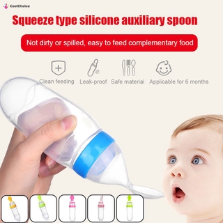 Silicona Exprimir Biberón Con Cuchara Para Bebé Dispensador De Alimentos Exprimidor De Jugo De Arroz Leche (1)