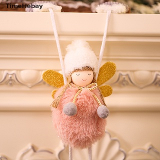 [ay] Colgante de muñeca de peluche de ángel de navidad, decoración para colgar en árbol de navidad. (5)