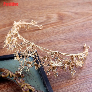 [positivo] perla nupcial corona rhinestone tiara libélula boda fiesta accesorio para el cabello