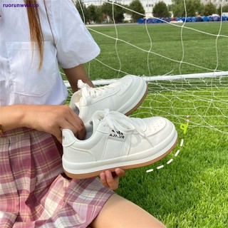 hyuna style 2021 nuevo estudiante dedo del pie redondo pastel de esponja pequeño blanco zapatos mujer ins marea de suela gruesa casual deportes zapatos de dedo gordo