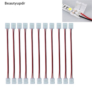 [beautyupdr] 10 unids/set cable 2 pines led tira conector 3528/5050 adaptador de un solo color caliente