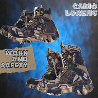 Pdl botas de los hombres de alta camuflaje deslizante zapatos de seguridad punta de hierro/zapatos de trabajo al aire libre