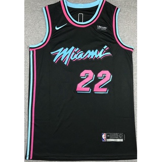 ❤Promoción❤2019 hombres Miami Heat 22 Jimmy Butler city versión negro temporada regular camisetas de baloncesto