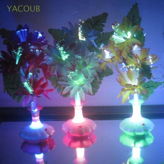 YACOUB Party Artificial Flower Home Decoration Optical Fiber Night Light Wedding Valentines Day with Vase LED Home Sunflowers Lamp
