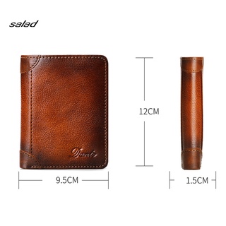 [SA] cartera Retro Vintage de cuero sintético Trifold cartera bolsillo delantero para uso diario (4)