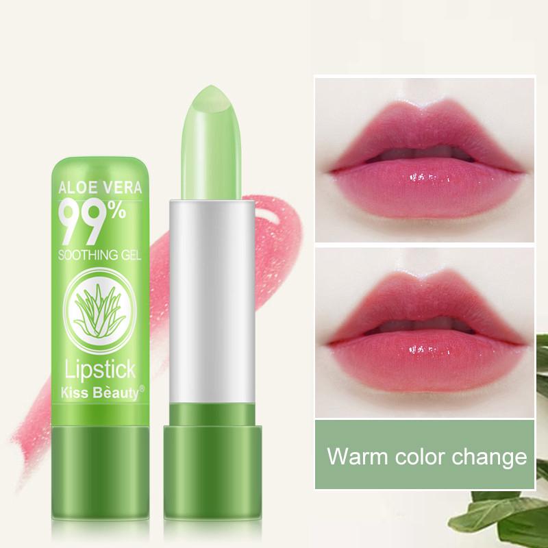 1Pc Aloe crema hidratante cambio de temperatura de Color lápiz labial de larga duración
