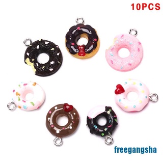 [frega] 10 unids/set de resina donuts food charms colgantes joyería hallazgos diy fabricación de manualidades rshx (7)