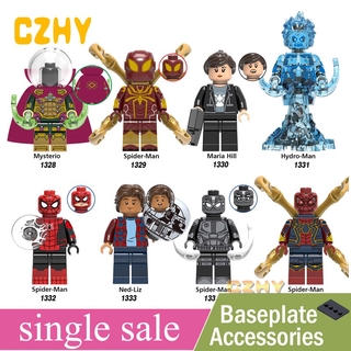 spider-man lego minifigures maria hill hydro-man ned-liz juguetes conjuntos para niños regalos x0266