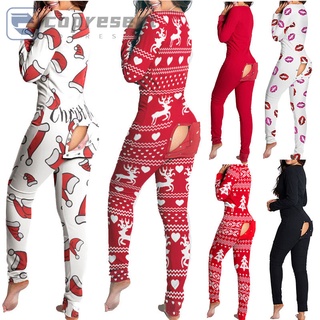 pijama de las mujeres mono señora dormir desgaste traje trasero trasero culo abierto culo loungewear (1)