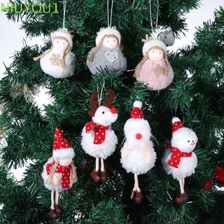 niuyou regalos navidad colgante decoraciones adornos gota ángel alce colgante blanco felpa muñeca festival suministros de fiesta año nuevo árbol de navidad adorno muñeco de nieve santa claus