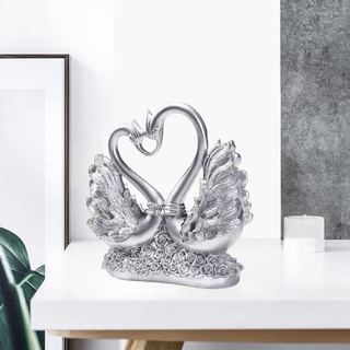 cisne parejas estatua encantadora escultura resina adornos escritorio decoración del hogar