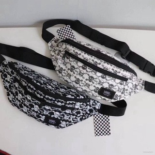 fashion vans skull - bolso de cintura, color negro y blanco
