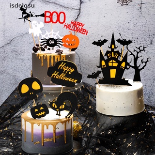 isdeiqsu halloween cake card black castle bat bandera calabaza bruja fiesta decoración co