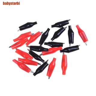 [babystarbi] 20xs rojo negro suave plástico prueba sonda cocodrilo clip de prueba