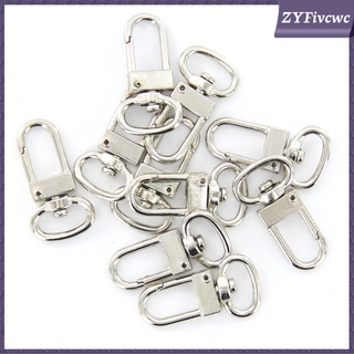 10pcs Key Chain Trigger Snap Hook Silver Swivel Clasp DIY Hanging Charms (7)