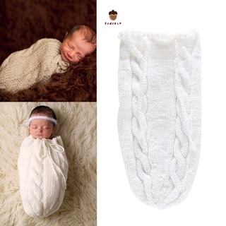 Newborn Knitted Sleep Bag White Handmade Soft Skin-friendly Baby Photography Prop (1)