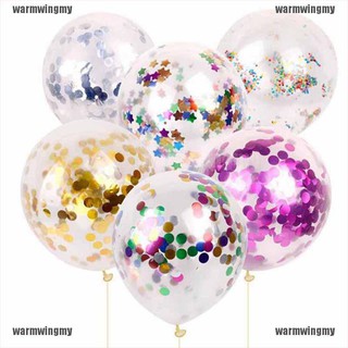 12 pulgadas 10 colores de papel de aluminio confeti globos de látex helio boda fiesta de cumpleaños mwing