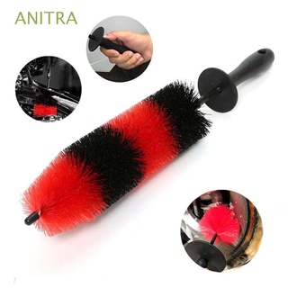 ANITRA Durable Rim Scrub Brush Universal Detailing Cleaning Brush Car Wheel Brush Motorcycle Bicycle Car Accessories with Handle Brush Super Soft Cleaning Kit Tire Cleaner/Multicolor